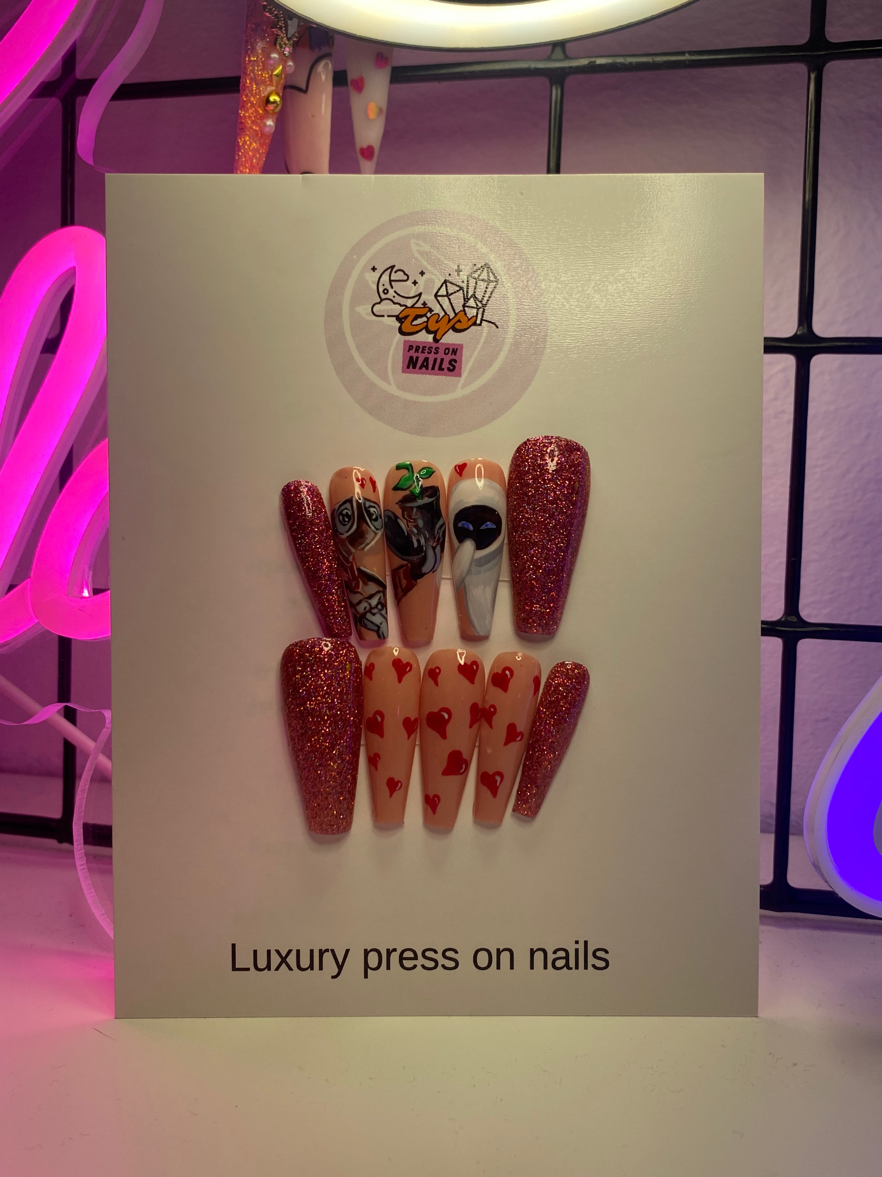 Hand Painted Wall-E Nails