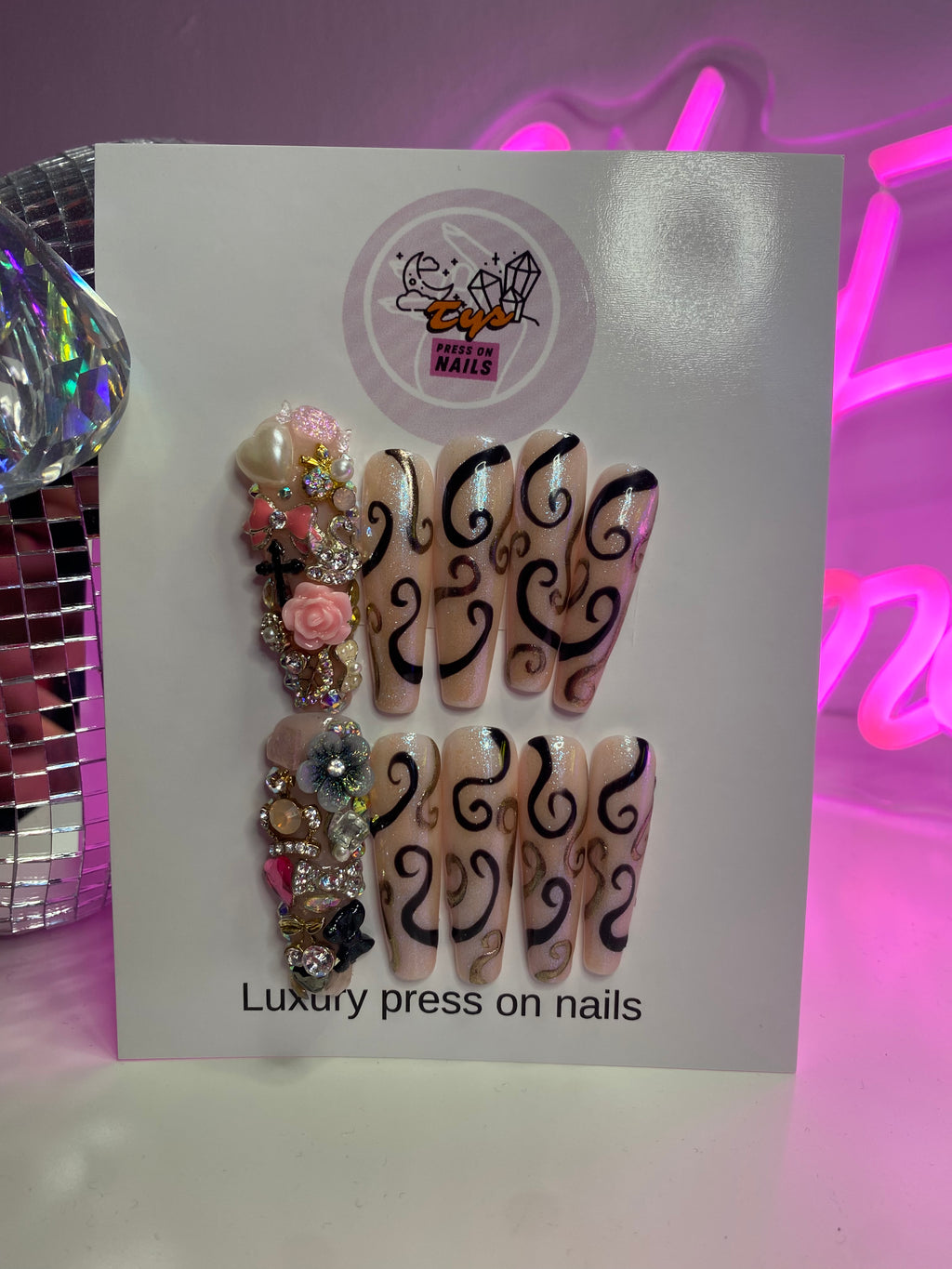 Pearly Pink Charms and Swirls