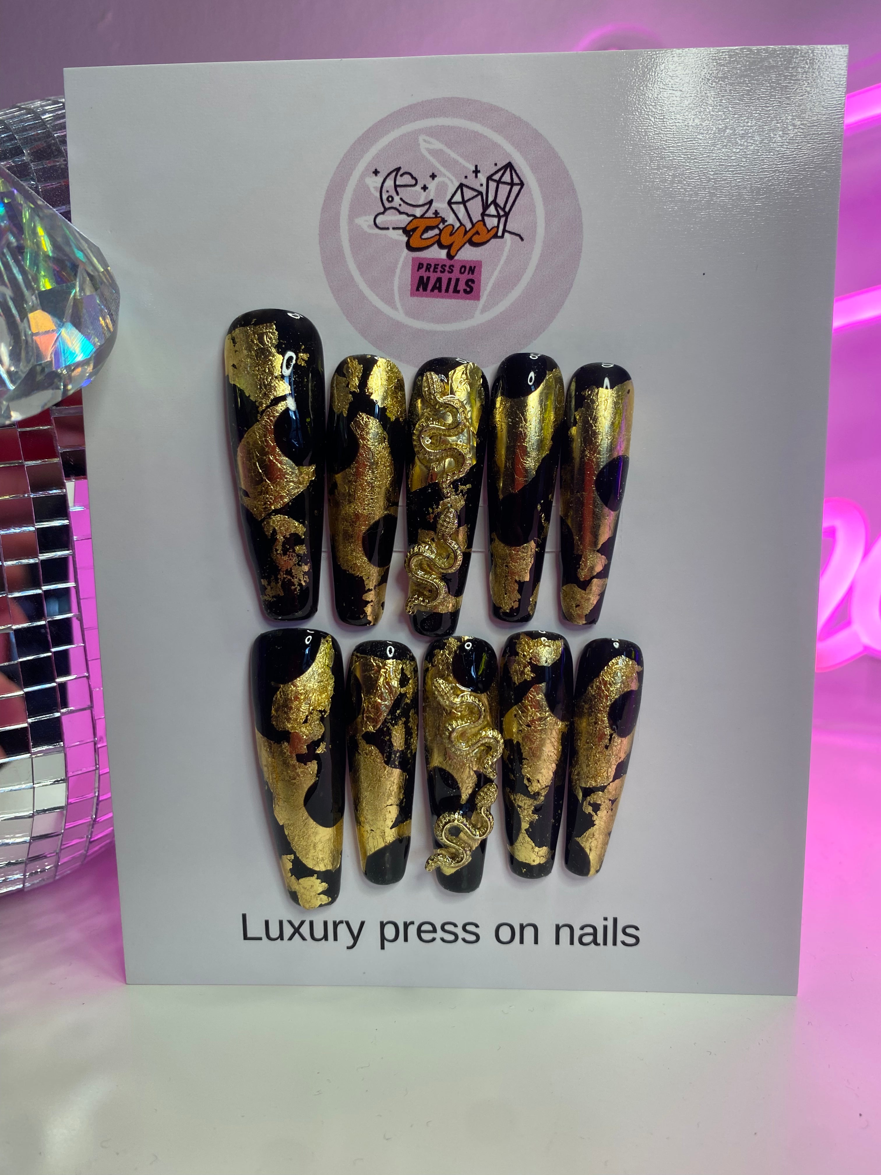Gold & Black Snake Charms